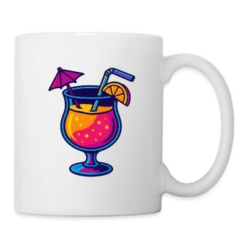 Tropischer Neon Cocktail - Tasse - Weiß - Rechts