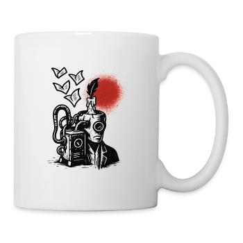 Machine à encre avec stylo et soleil - Mug blanc - blanc - Droite