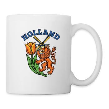 Hollande Tulipe moulin à vent Emblème - Mug blanc - blanc - Droite