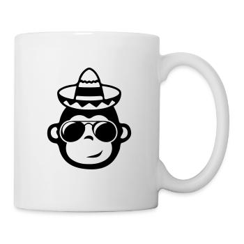 singe cool - Mug blanc - blanc - Droite