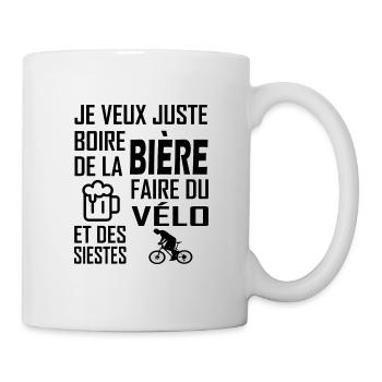 Je veux juste boire de la bière vélo t-shirt homme - Mug blanc - blanc - Droite