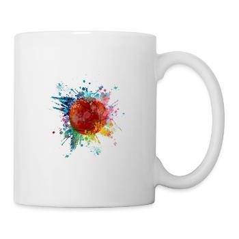 A eau explosion de couleur Splash Design Basket-ball - Mug blanc - blanc - Droite