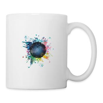 Aqueuse explosion de couleur Splash Pins Boule de Bowling - Mug blanc - blanc - Droite