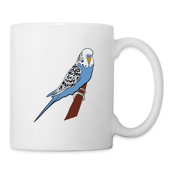 Perruche bleu oiseau oiseau de compagnie idée cadeau - Mug blanc - blanc - Droite