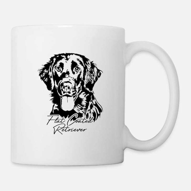 PLAT COATED RETRIEVER Chien chien de chasse Wilsigns - Mug blanc - blanc
