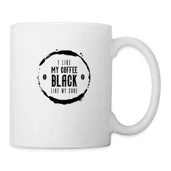 I Like My Coffee Black Like My Soul Funny Coffee - Mug - white - Right