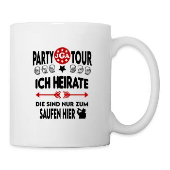 Jga Ich heirate Die sind nur zum Saufen hier - Tasse - Weiß - Rechts