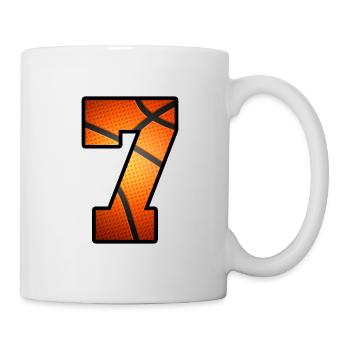 Kinder 7. Geburtstag Basketballspieler 7 Jahre alt - Tasse - Weiß - Rechts