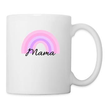 rosa Regenbogen Mama T-shirt, Sweatshirt und Tasse - Tasse - Weiß - Rechts