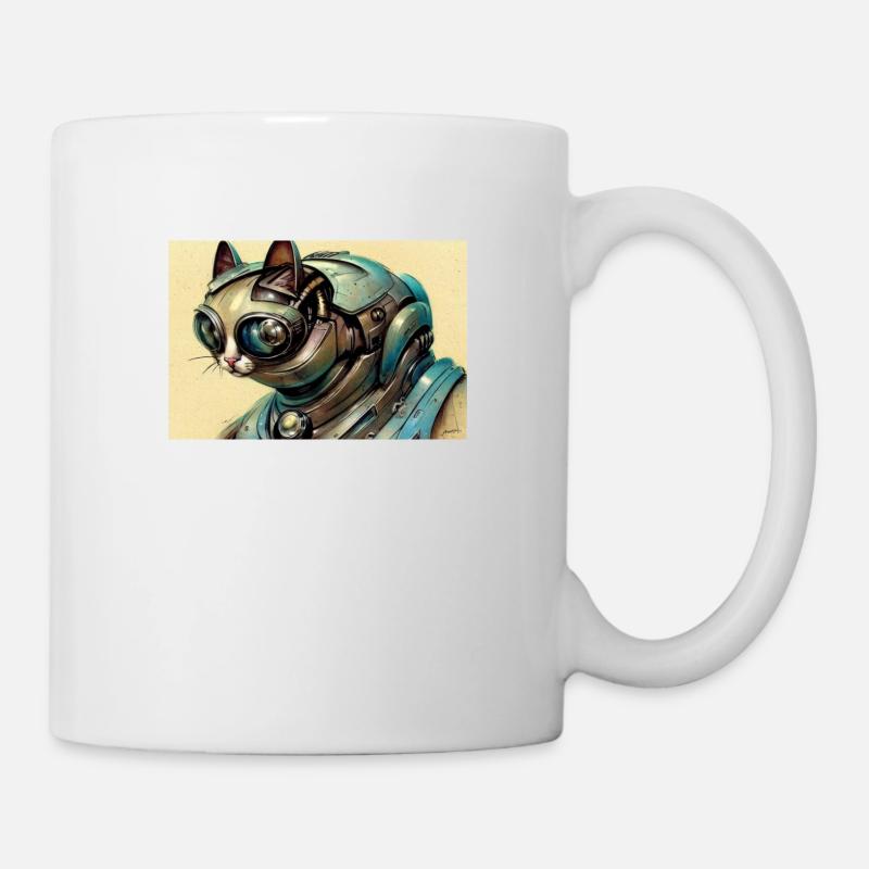 cyborg cat - Mug - white