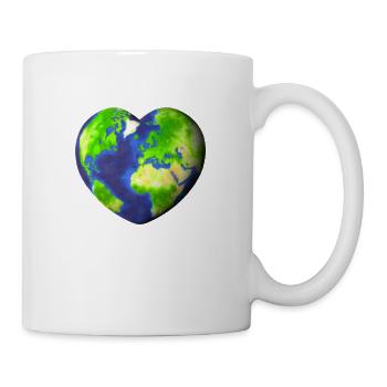 Earth Heart Heart Heart Gift Idea Planet - Mug - white - Right