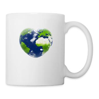 Earth Heart Heart Heart Shaped Planet Gift Idea - Mug - white - Right