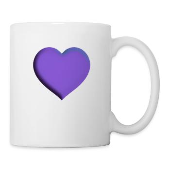 Coeur violet violet idée cadeau amour amoureux - Mug blanc - blanc - Droite