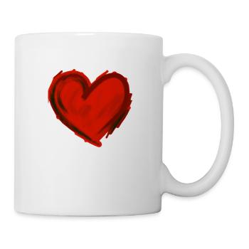 Heart Red Gift Idea Love in Love Valentine's Day - Mug - white - Right