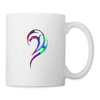 Tatouage gothique vert bleu marbré - Mug blanc - blanc - Droite