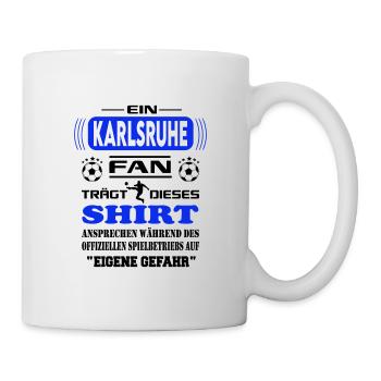 Fußball Fan Fussballverein Karlsruhe - Tasse - Weiß - Rechts