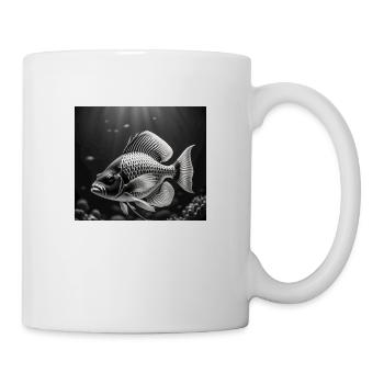 Schwarzer Fisch - Tasse - Weiß - Rechts