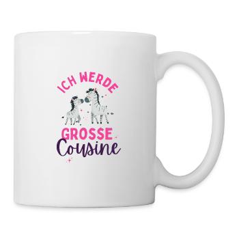 Ich werde Große Cousine 2024 Loading Zebra Herz - Tasse - Weiß - Rechts