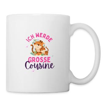 Ich werde Große Cousine 2024 Loading Tiger Herz - Tasse - Weiß - Rechts