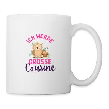 Ich werde Große Cousine 2024 Loading Eulen Herz - Tasse - Weiß - Rechts