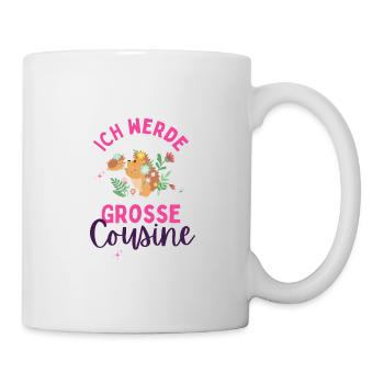 Ich werde Große Cousine 2024 Loading Igel Herz - Tasse - Weiß - Rechts