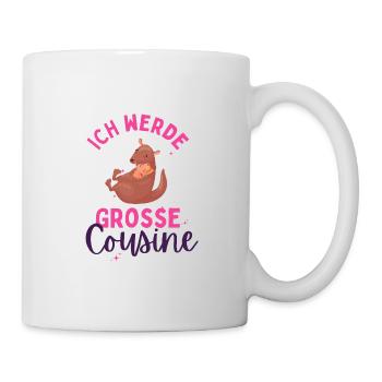 Ich werde Große Cousine 2024 Loading Känguru - Tasse - Weiß - Rechts