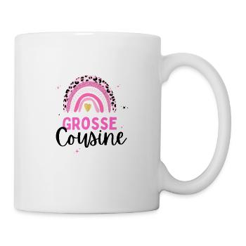 Große Cousine 2024 Loading Regenbogen Herz - Tasse - Weiß - Rechts