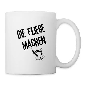 Fliegenes Design | Redewendung - Tasse - Weiß - Rechts