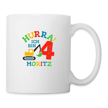 Name Moritz 4. Geburtstag Personalisiert - Tasse - Weiß - Rechts