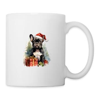 ErSa Solutions - Französische Bulldogge Weihnachtsmann - Tasse - Weiß - Rechts