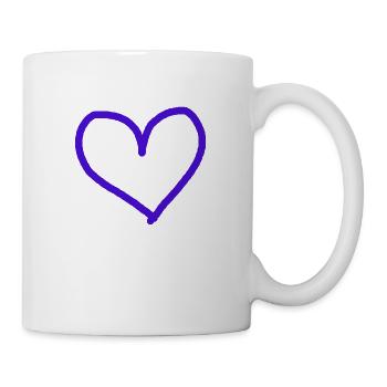 Coeur violet violet idée cadeau - Mug blanc - blanc - Droite