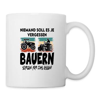 Bauern sorgen für das Essen Protest - Tasse - Weiß - Rechts