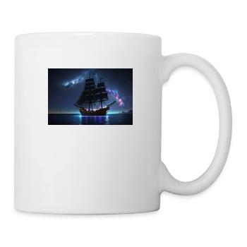 Sailing ship under mystical sky - Mug - white - Right