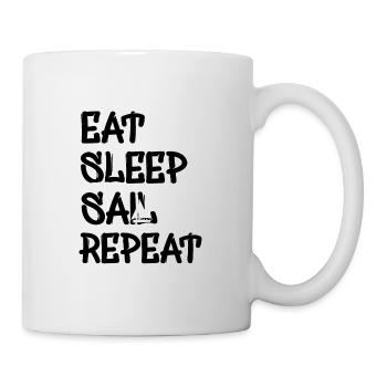 eat sleep sail repeat - Tasse - Weiß - Rechts
