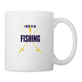 Angler Angelhaken Angelrute Sportfischer - Tasse - Weiß - Rechts