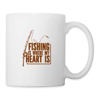 Angler Angelhaken Angelrute Sportfischer - Tasse - Weiß - Rechts