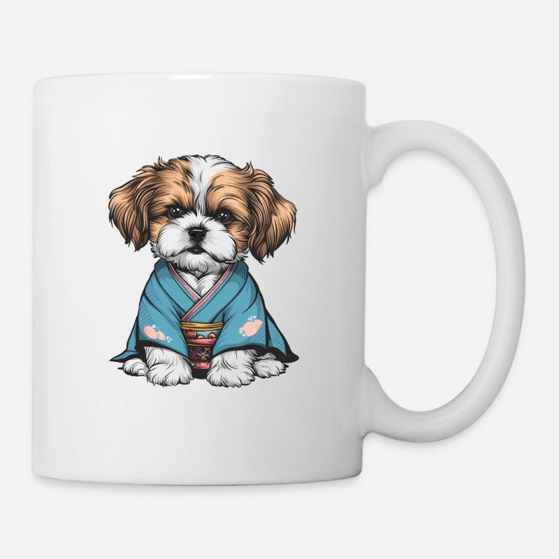 Shih Tzu im Kimono - Tasse - Weiß