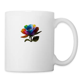 Regenbogen Blume - Tasse - Weiß - Rechts