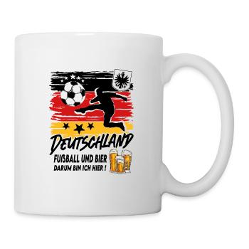 Fußball Deutschland Fussball und Bier - Tasse - Weiß - Rechts