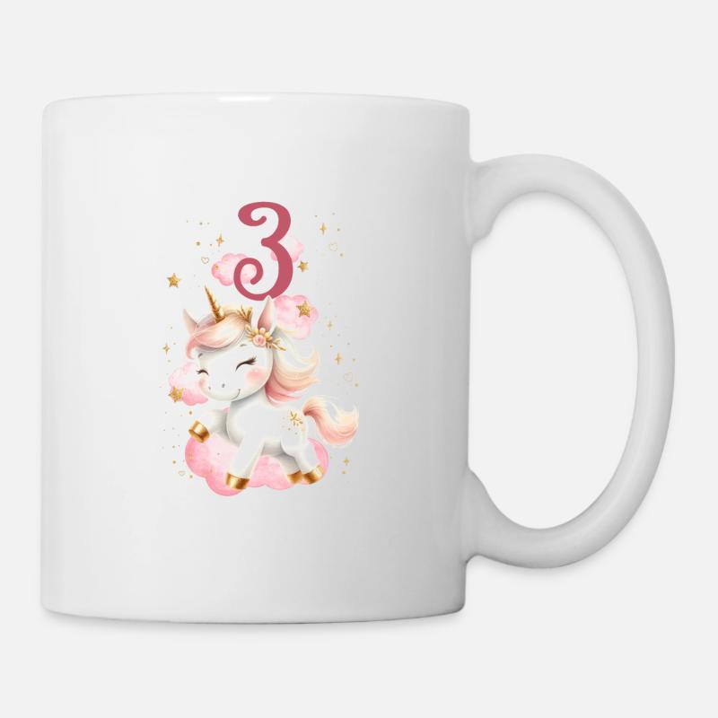 Geburtstag 3 Einhorn Dritter Geburtstag Mädchen 3 - Tasse - Weiß