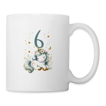 Geburtstag 4 Einhorn Vierter Geburtstag Mädchen 4 - Tasse - Weiß - Rechts