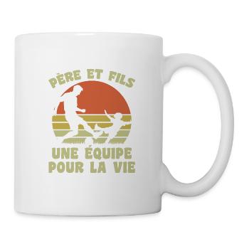 Father and Son Football Vintage Retro Dad Gift - Mug - white - Right
