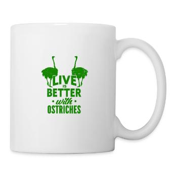 Autruche Oiseau Animal Zoo Vacances Soleil - Mug blanc - blanc - Droite
