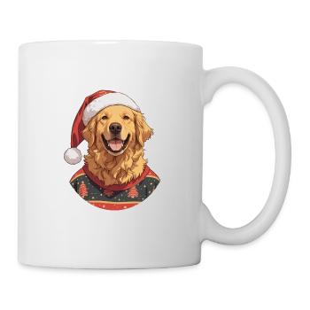 Christmas motif with a Golden Retriever - Mug - white - Right