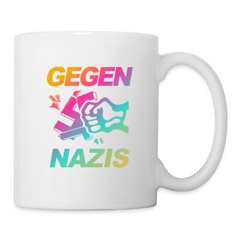 FCK NZS - Zeichen setzen gegen Rechts, Gegen Nazis - Tasse - Weiß - Rechts