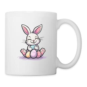 Pâques Lapin de Pâques Oeufs de Pâques Mignon Lapin Fête de Pâques - Mug blanc - blanc - Droite
