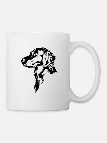Flat Coated Retriever Portrait Hunde Hund Wilsigns - Tasse - Weiß