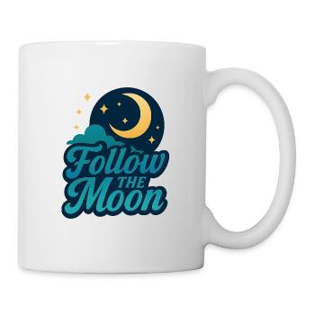 Ciel nocturne avec lune et étoiles - Mug blanc - blanc - Droite