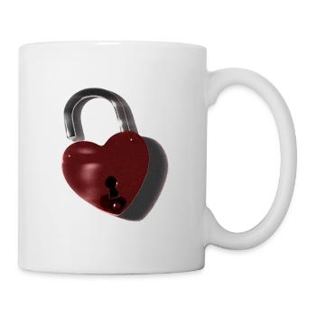 Heart lock motif - Mug - white - Right