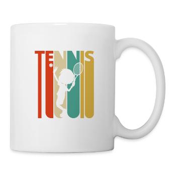 Weinlese-Retro Tennis-Spieler für Tennisliebhaber Junge - Tasse - Weiß - Rechts